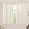 Natural Semi Sheer Window Linen Curtains 54 Inch, 52 x 54 Inch | Light by LAMIT