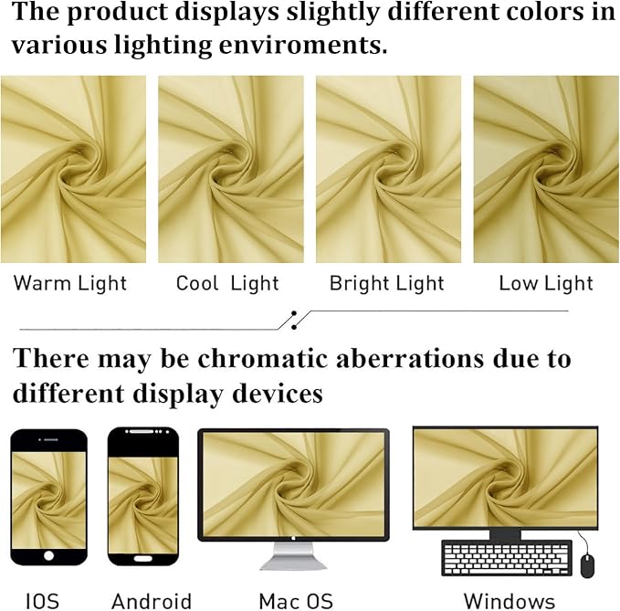 Yellow Sheer Curtains 84 Inches Long 2 Panels, Light Filtering Voile Window - Image 7