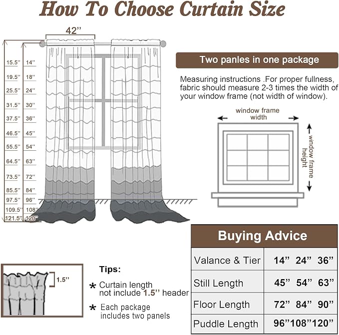 Chyhomenyc Lilac Sheer Curtains 54 Inch Long 2 Panels, Light Filtering Rod - Image 6