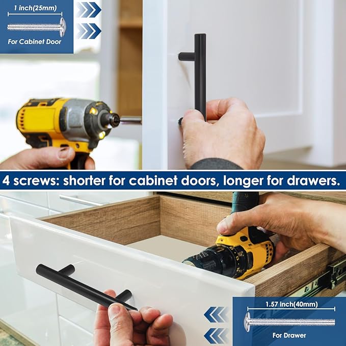 HBL' 35 Pack | 3 Inch Center to Center Matte Black Cabinet Pulls Kitchen Cabinet Handles,Made of Stainless Steel,Ideal for Cabinet,Drawer,Cupboard and Wardrobe.