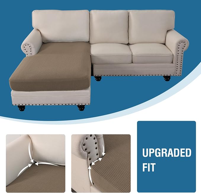 H.VERSAILTEX Sectional Couch Covers 1 Piece Chaise Slipcover L Shape Separate - Image 4