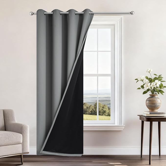 Yakamok Grey Blackout Curtains 84 Inches Long by Yakamok