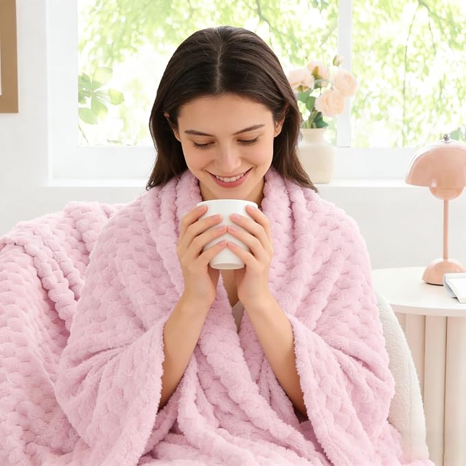BEDELITE Throw Blanket for Couch, Soft Cozy Gifts for Women, Cherry Blossom | - Image 4
