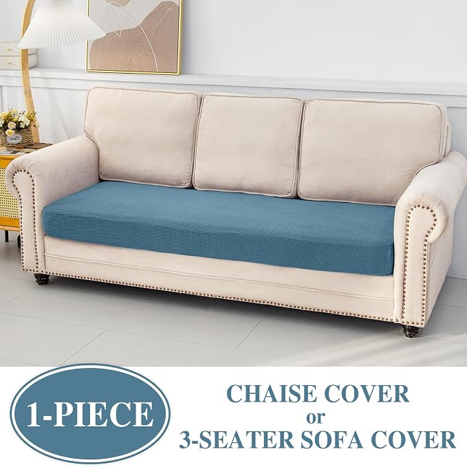 LA MEACK Couch Cushion Cover Chaise Lounge Cover Washable Separate Seat Chaise - Image 3