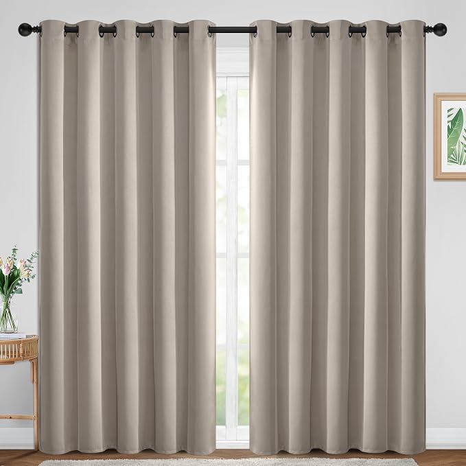 Yakamok Room Darkening Curtains 70x84 inch Length Natural-Living Room | 2 panels by Yakamok