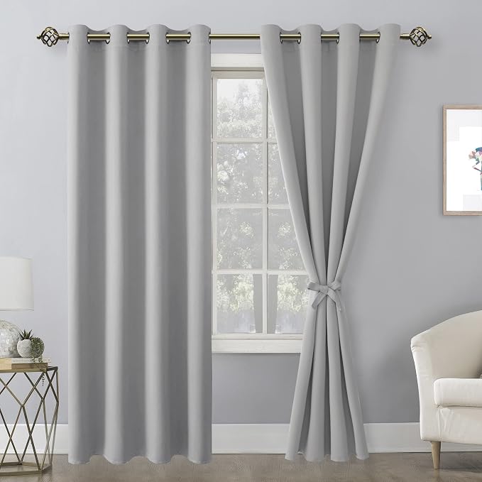 Blackout Curtains for Bedroom, 52 x 96 Inch, 2 Panels | Thermal Insulated & - Image 8