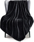Exclusivo Mezcla Extra Large Fleece Throw Blanket for Couch, Sofa, 300GSM Super Soft and Warm Blankets, Black Throw All Season Use, Cozy, Plush, Lightweight, 50x70 Inches