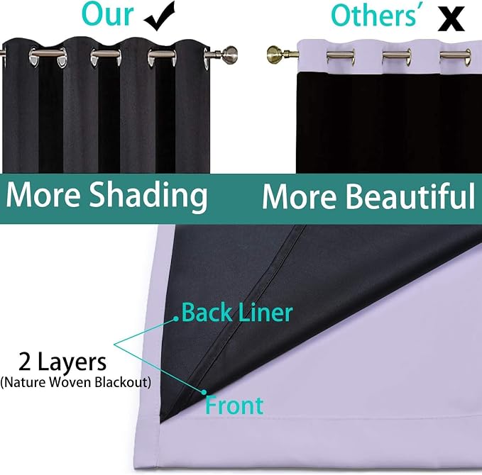 Yakamok Lilac Blackout Curtains 84 Inches Long - Image 5
