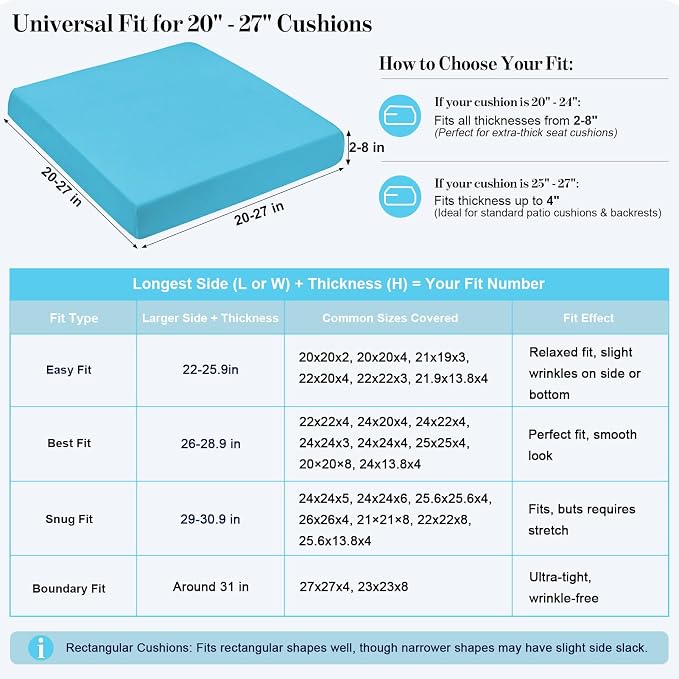 12Pcs Patio Cushion Covers Stretch Outdoor Furniture Protector Slipcovers | - Image 3