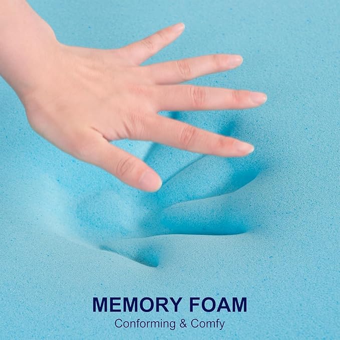 ELEMUSE 3 Inch King Size Memory Foam Mattress Topper, High Density Gel Foam Bed Toppers with Cooling Pillowtop for Back Pain Relief, Medium Firm Mattress Pad for Comfort Body Support