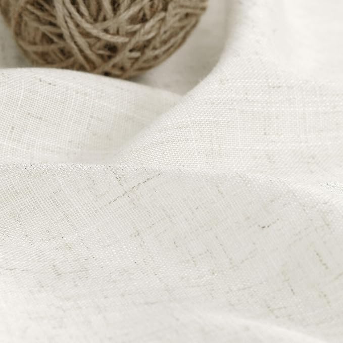 Cream Linen Back Tab Curtains 86 Inch Length - Image 5