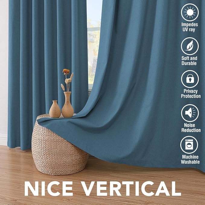 H.VERSAILTEX Blackout Curtains Linen Curtains 120 inches Long 100% Black Out - Image 7