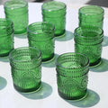 VOHO Green Candle Holder Set of 12, Green Glass Votive Candle Holders for Centerpiece Table Decorations, Votive Candles Holder Bulk for Birthday (2.1'' x 2.6'', W/H)