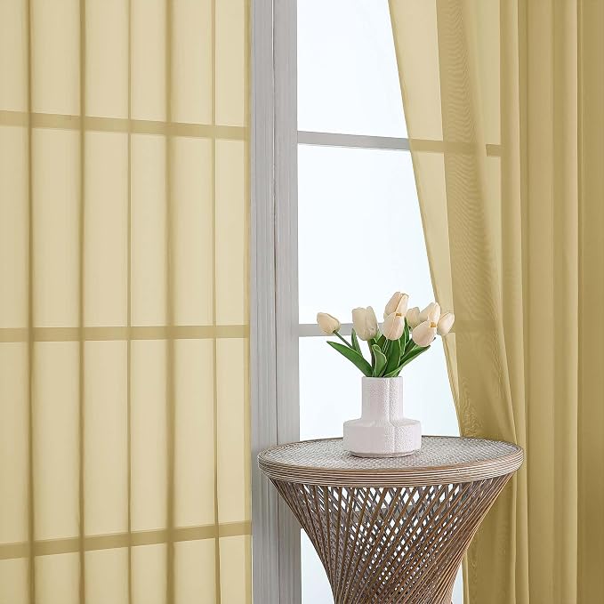 Sheer Gold Curtains 108 Inches Long - Image 4