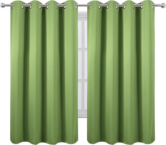 Light Green Blackout Curtains 66 x 63 Inch Length/Set of 2 Curtain - Image 2