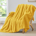 BEDELITE Ribbed Twin Blanket for Couch & Bed, Light Yellow, Warm Yet Lightweight by BEDELITE