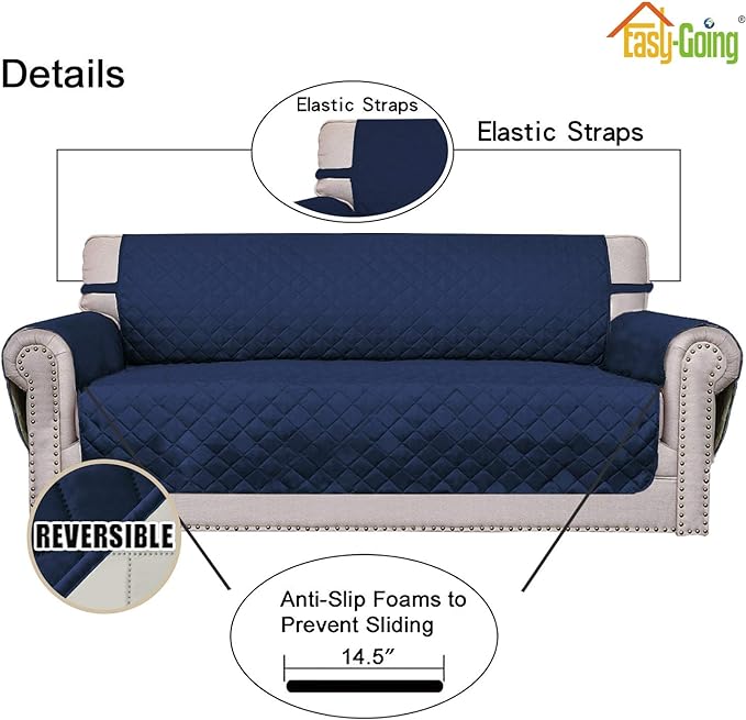 Easy-Going Reversible Couch Cover, Small Chair, Water Resistant Furniture Mat - Image 3