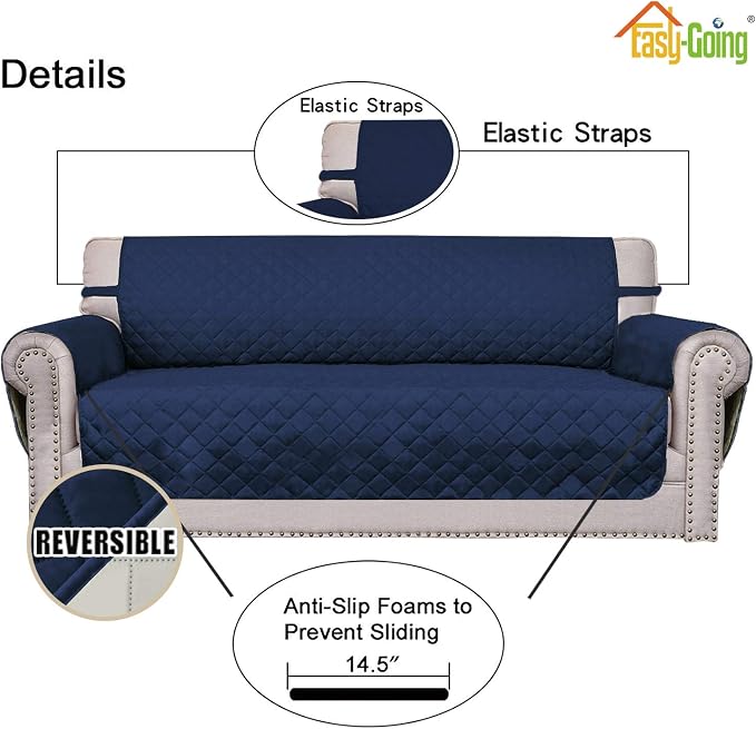 Easy-Going Reversible Couch Cover, 3 Cushion Sofa, Water Resistant Furniture Mat - Image 3