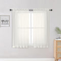 Sheer Ivory Curtains 84 Inch Length 2 Panels Set by OWENIE
