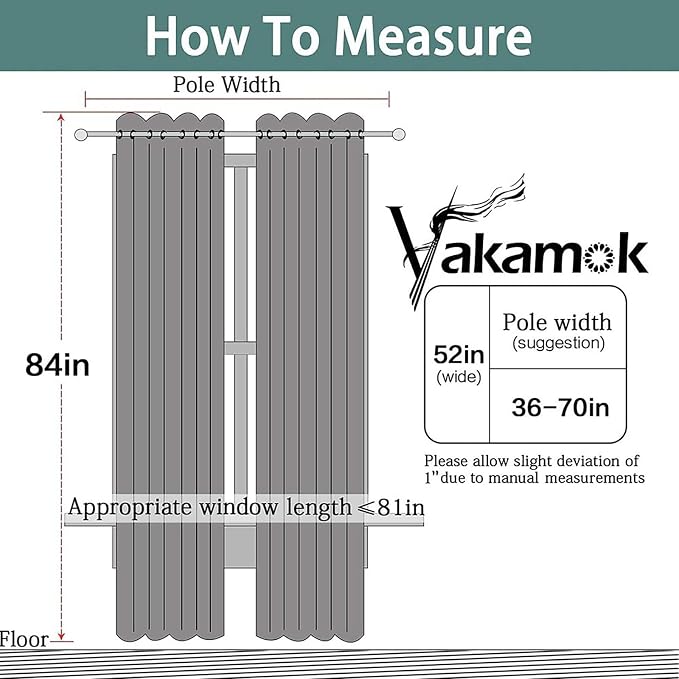 Yakamok Room Darkening Curtains 52x84 inch Length Stone-Living Room | 2 panels - Image 7