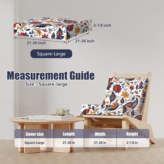 8Pcs Outdoor Cushion Covers, Stretch Patio Furniture Couch Chair Slipcovers | - Image 2