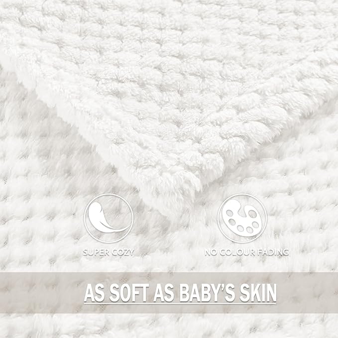Exclusivo Mezcla Soft Waffle Fleece Bed Blanket King Size, Cozy Flannel - Image 8