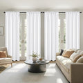 MIULEE 84 Inch Length Pure White Blackout Bedroom Curtains Set of 4 | Thermal by MIULEE