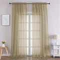Chyhomenyc Taupe Sheer Curtains 96 Inches Long 2 Panels, Light Filtering Taupe by Chyhomenyc