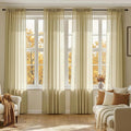 MIULEE Gold Sheer Curtains 72 Inches Long 4 Panels 42 x 72 Inches | Light by MIULEE