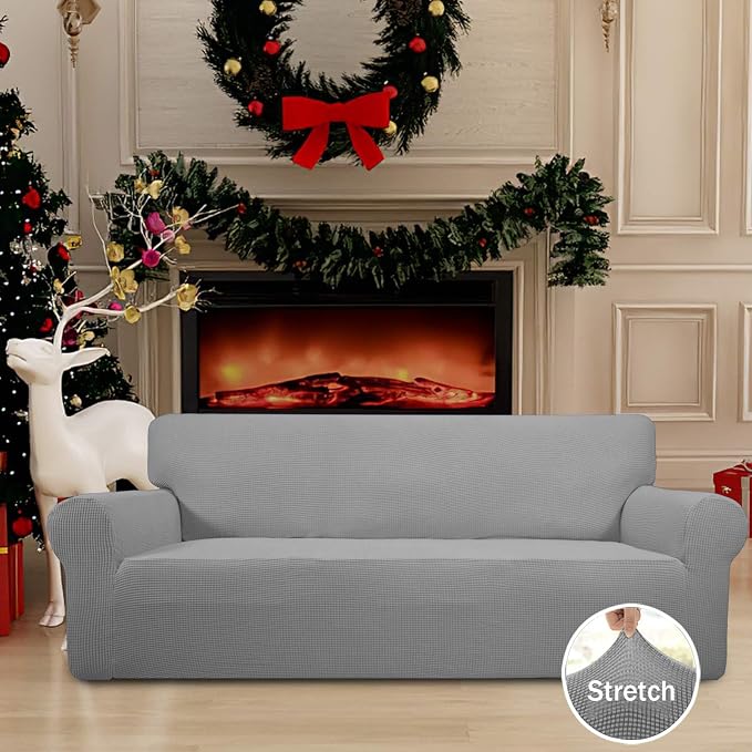 Easy-Going Stretch Oversized Sofa Couch Slipcover Washable Light Gray | 1-Piece - Image 2