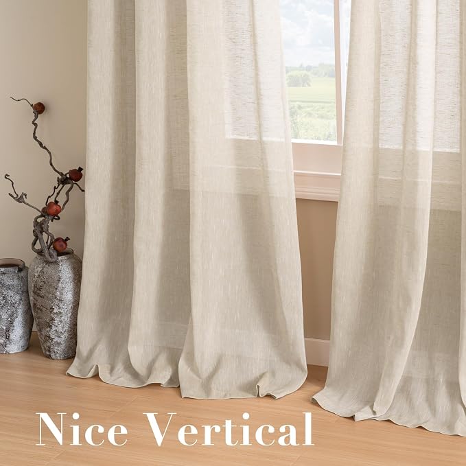 H.VERSAILTEX Linen Curtains Flax Linen Blended Curtain Panels - Image 7