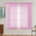 Light Pink Sheer Curtains 63 Inches Long 2 Panels Set, Light Filtering Sheer by OVZME