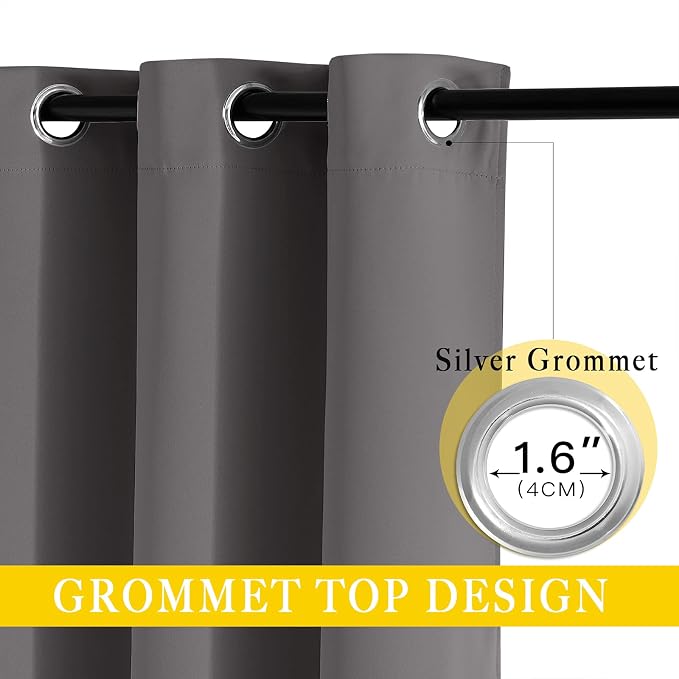 NICETOWN Sliding Glass Door Curtain Drape, Grommet Thermal Insulated Blackout - Image 2