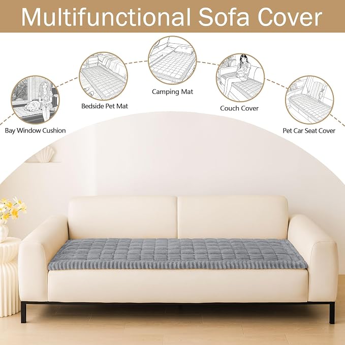 Couch Cover for Dogs, Washable Non Slip Plush Flannel Sofa Protector | Thick - Image 3