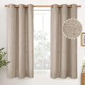 YoungsTex Short Linen Semi Sheer Curtains 45 lnch Length, Oatmeal Drapes | Tan by YoungsTex