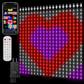 Smart Curtain Lights 400 LED, Color Changing LED Curtains Light 6.6 * 6.6 FT, DIY Fairy String Light Curtain for Bedroom Backdrop Party Indoor Outdoor Christmas Decor (APP +Remote Control)