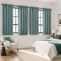 MIULEE 4 Panels Set Dusty Blue Blackout Curtains 63 Inch Length Bedroom | by MIULEE