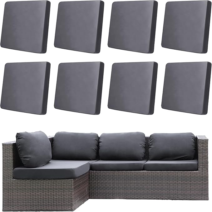 8Pcs Outdoor Cushion Covers, Elastic Patio Cushion Covers | Washable, by dreahoteztil