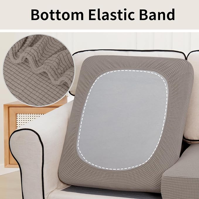 Easy-Going Stretch 3 Pieces Couch Cushion Cover - Image 4