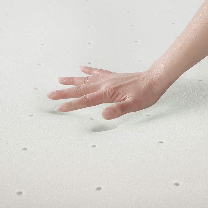 Best Price Mattress 2.5 Inch Ventilated Memory Foam Mattress Topper, CertiPUR-US Certified, Short Queen White