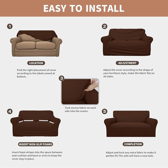 Easy-Going 100% Waterproof Couch Cover, 3 Cushion Couch Slipcover - Image 5