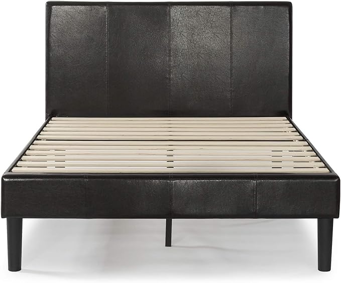 ZINUS Gerard Faux Leather Upholstered Platform Bed Frame, Mattress Foundation, Wood Slat Support, No Box Spring Needed, Easy Assembly, Twin