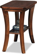 Leick Home Boa End Table, Solid Wood, Narrow, Bottom Display Shelf, Easy-Assembly, For Living Room/Bedroom, Chocolate Oak, 24.0 in. L x 14.0 in W x 24.0 in. H, 10305