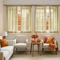 MIULEE Gold Sheer Curtains 63 Inches Long 4 Panels 42 x 63 Inches | Light by MIULEE