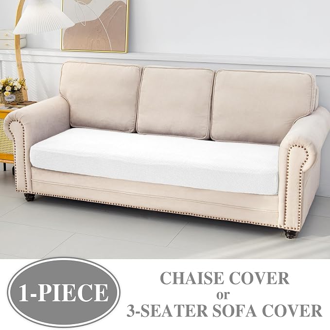 LA MEACK Couch Cushion Cover Chaise Lounge Cover Washable Separate Seat Chaise - Image 3