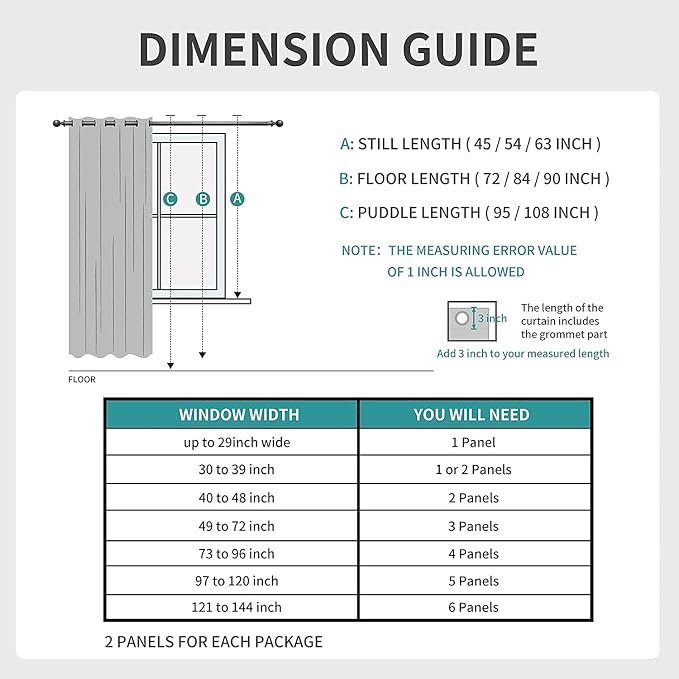 Joydeco Blackout Curtains 108 Inch Length 2 Panels Set, Thermal Insulated Long - Image 7