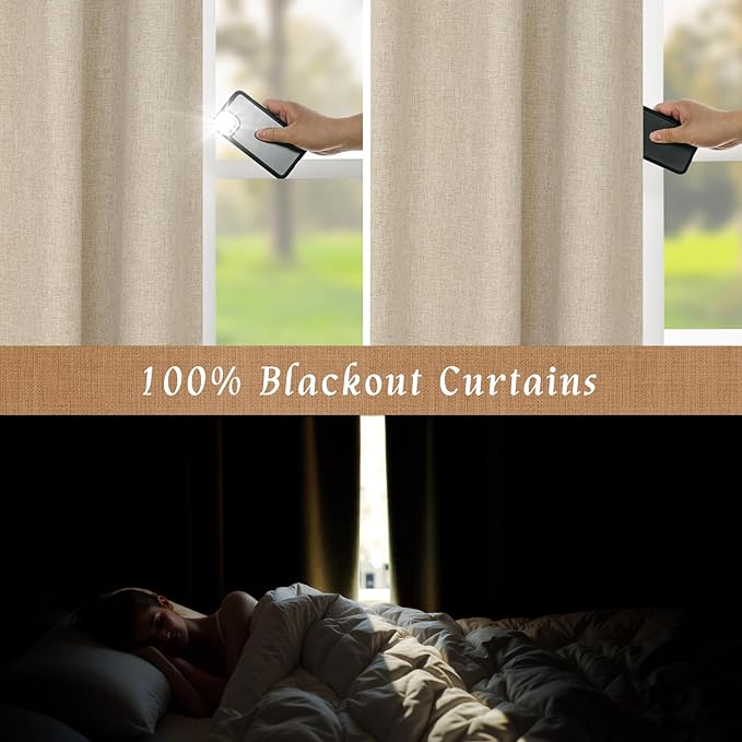 100% Blackout Linen Window Curtains - Image 4
