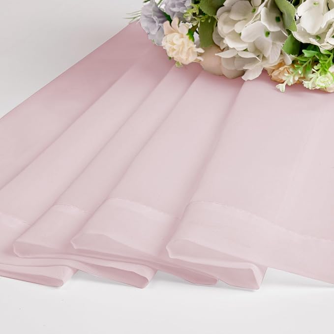 Light Pink Sheer Curtains 63 Inch Length 2 Panels Set - Image 7