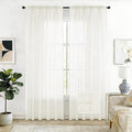 SpaceDresser Check Sheer Curtains 108 Inches Long by SpaceDresser