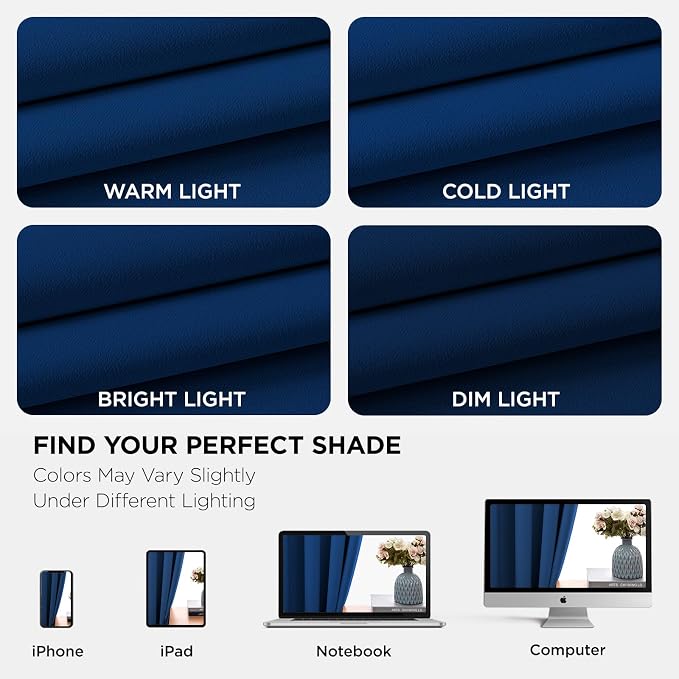 Joydeco Blackout Curtains 63 inch Length 2 Panels Set, Thermal Insulated Long - Image 6